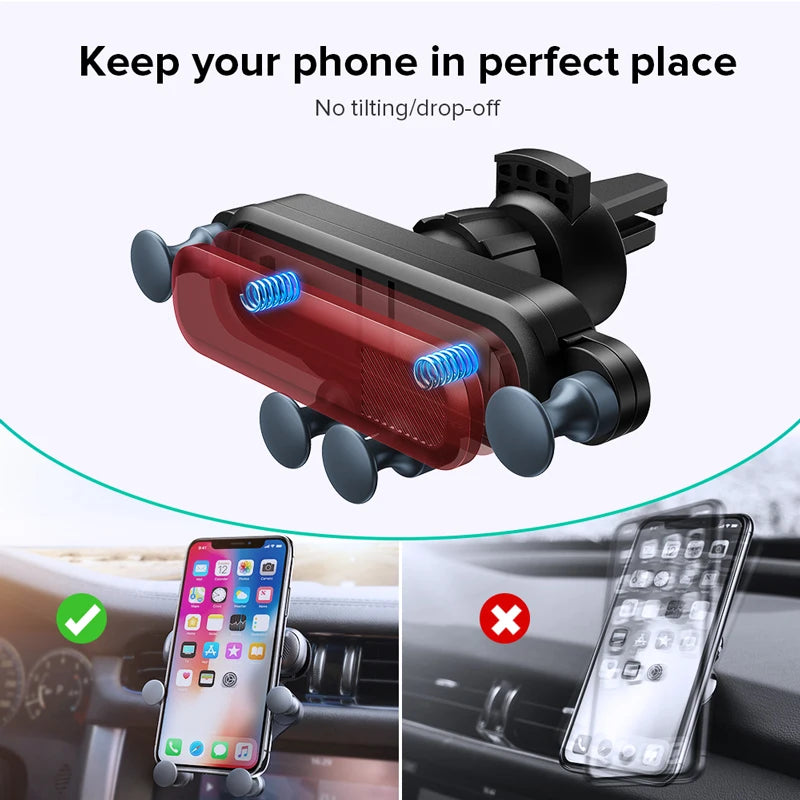 Gravity Car Phone Holder Air Vent Mount Cell Phone Holder In-Car Mobile Support for Mobile Phone Universal GPS Stand New Upgrade