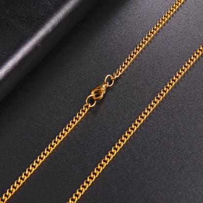 Fashion 60Cm Long Box Chain Necklace Men Stainless Steel Black Gold Color Link Chains Basic Punk Jewelry Wholesale