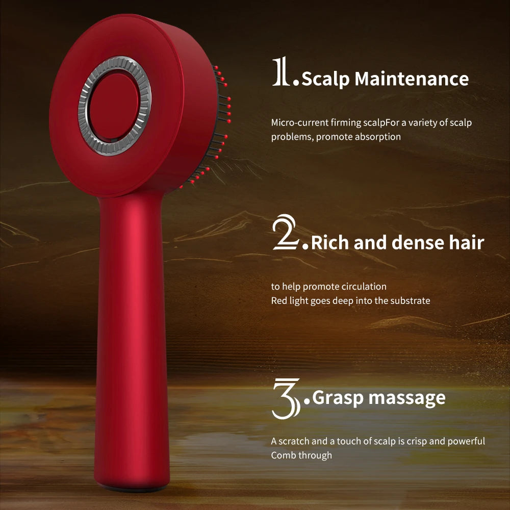 Electric Vibration Massage Comb Red Light Hair Follicle Comb Scalp Oil Liquid Applicator Head Massager Hair Growth anti Loss