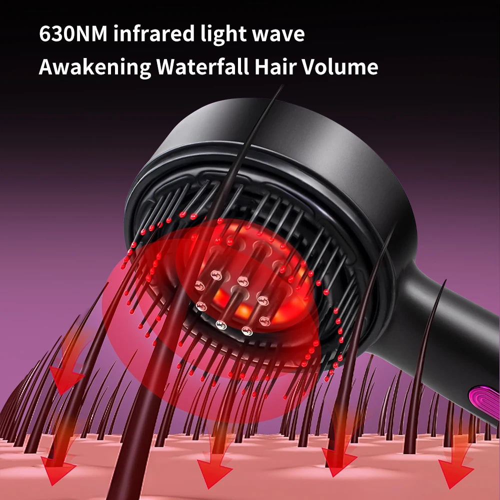 Electric Vibration Massage Comb Red Light Hair Follicle Comb Scalp Oil Liquid Applicator Head Massager Hair Growth anti Loss