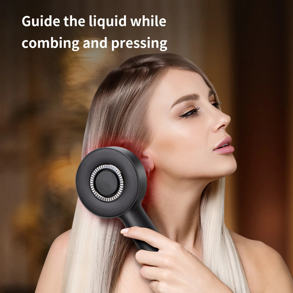 Electric Vibration Massage Comb Red Light Hair Follicle Comb Scalp Oil Liquid Applicator Head Massager Hair Growth anti Loss