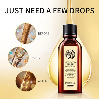 New Morocco Argan Oil Hair Care Keratin Nourishing Non-Greasy Plant-Extracted Ingredient Multi-Functional Essential 60Ml