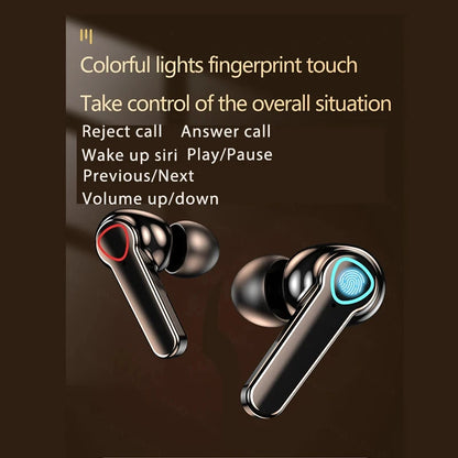 M19 Bluetooth Wireless Headset 5.3 Bluetooth Earphones IPX5 Waterproof Headsets with Mic Hifi Stereo Music Earbuds for All Phone