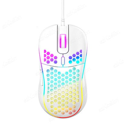 USB Honeycomb Wired Gaming Mouse RGB Backlight Mouses Adjustable DPI Ergonomic Mice for PC Computer Laptop Notebook Macbook