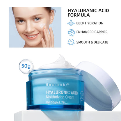 Hyaluronic Acid Hydrating Water Gel/Moisturizing Facial Cream Daily Face Moisturizer for Dry Skin Improve Dryness 50G