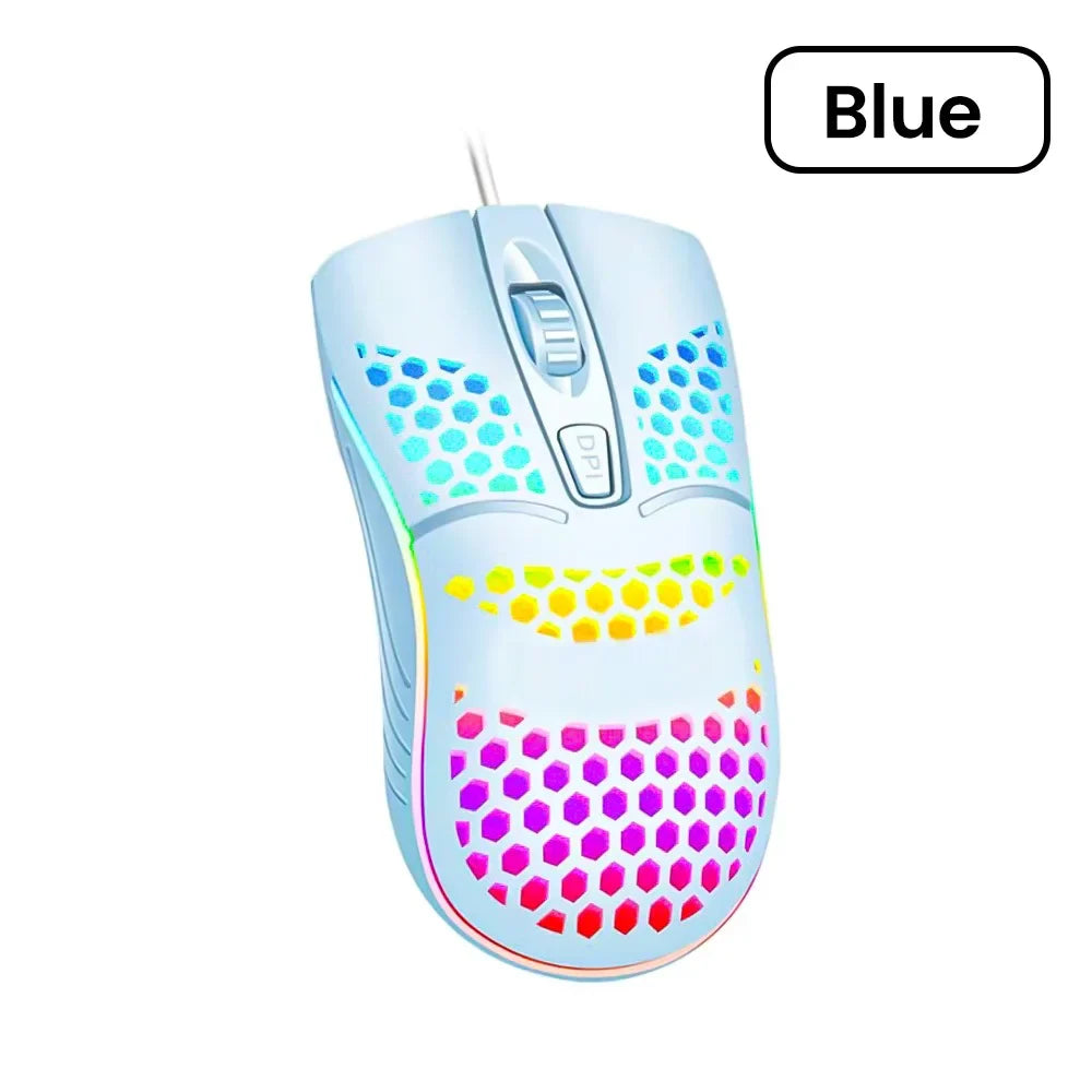 USB Wired Mouse RGB Luminous Gaming Mouse 1600DPI Desktop Laptop Mute Office Computer Wired Mouse for Windows PC & Laptop