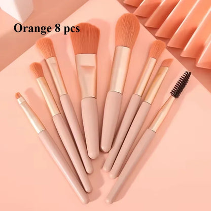 8Pcs Eyeshadow Portable Makeup Brushes Set Soft Fluffy Brushes Blush Powder Shadow Foundation Blending Concealer Make up Tool