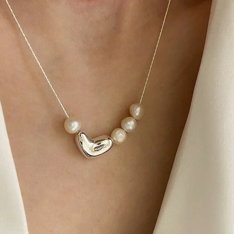 2025 New Women'S Pearl Necklace Kpop Gold Color Beads Pendant Necklaces Goth Double Layer Chain Choker for Women Fashion Jewelry
