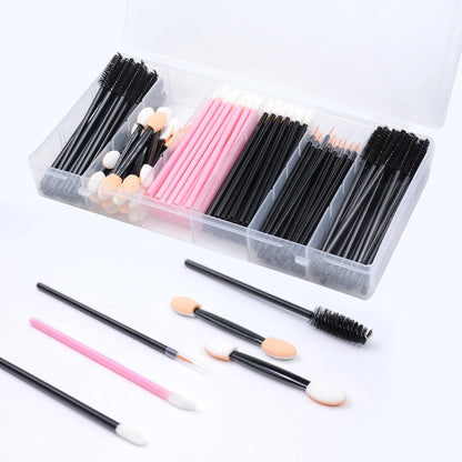 220Pcs Makeup Tools Kit Case Eyebrow Brush Eyelash Mascara Wands Lipstick Lip Brush Disposable Eyeliner Eyeshadow Applicator Set
