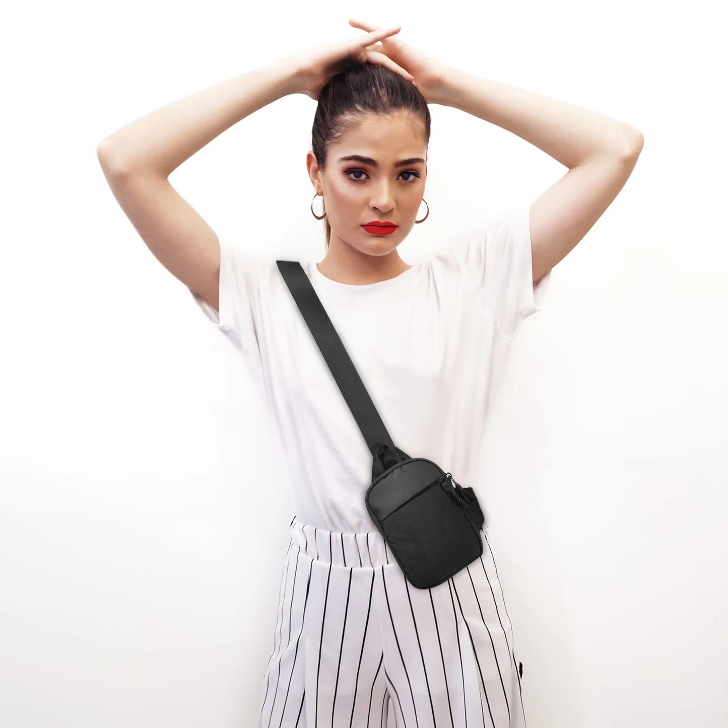 Alessia Cara Sling Bag for Men, Small Crossbody Bag Lightweight Casual Phone Chest Bag Waterproof Sling Bag for Travelling Hikin