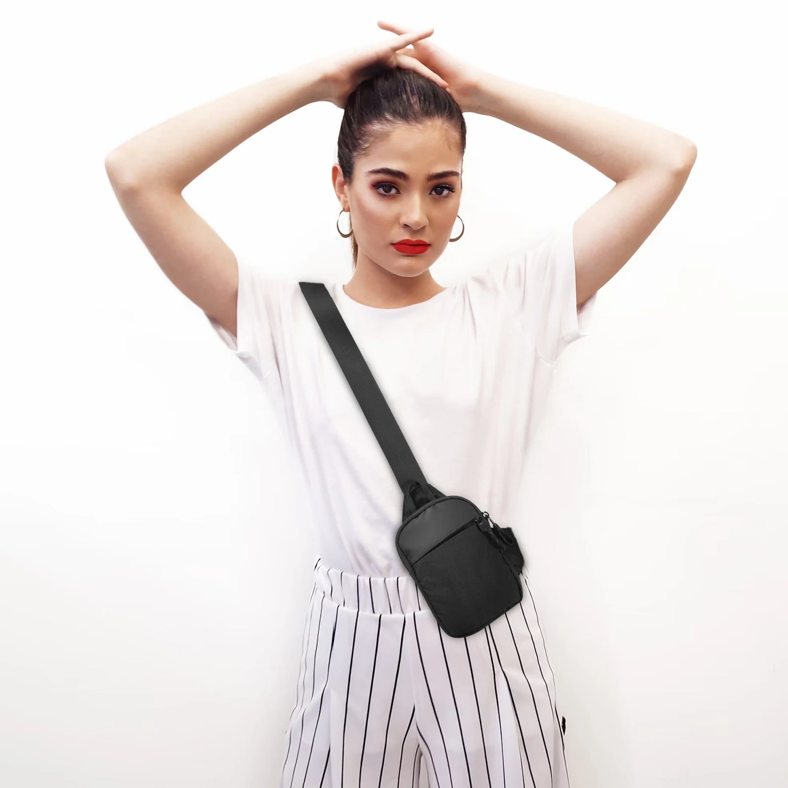 Alessia Cara Sling Bag for Men, Small Crossbody Bag Lightweight Casual Phone Chest Bag Waterproof Sling Bag for Travelling Hikin