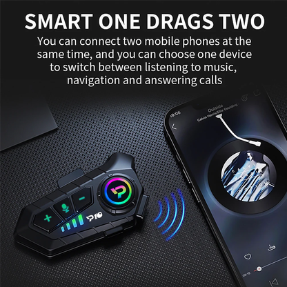 Y10 Bluetooth Motorcycle Helmet Headset Wireless IPX6 Waterproof Noice Reduction Earphone Super Long Standby Handsfree Headphone