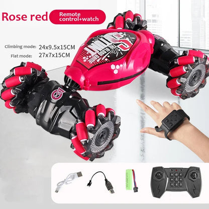 4WD RC Drift Car with Music Led Lights 2.4G Gesture Radio Remote Control Spray Stunt Car 360° Rotating Climbing Car Toys Gifts