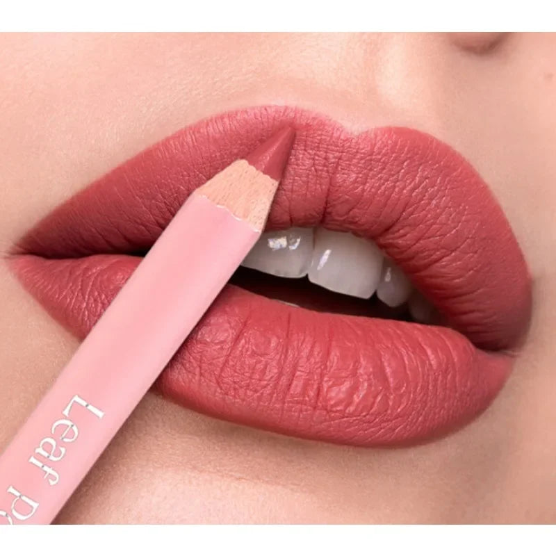 12New Color Matte Lipliner Pencil Waterproof Plumping Stain Lipstick Natural Nude Pink Lip Liner Pro Outline Lips Contour Makeup