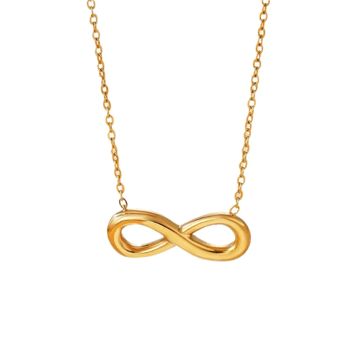 18K Gold Color Infinity Love Pendant Charm Necklaces for Women Stainless Steel Collar Choker Fashion Jewelry Accessories Gifts