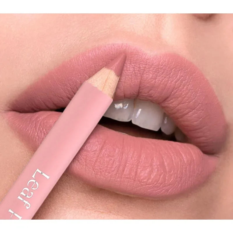 12New Color Matte Lipliner Pencil Waterproof Plumping Stain Lipstick Natural Nude Pink Lip Liner Pro Outline Lips Contour Makeup