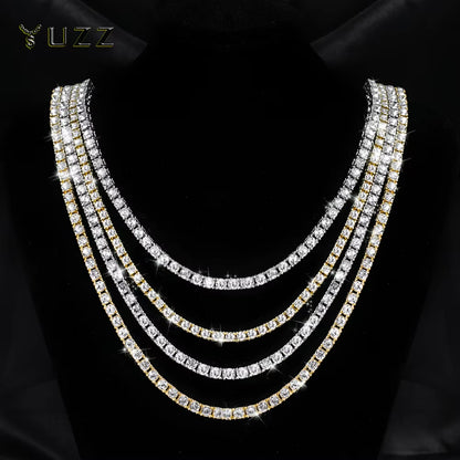 Classical 4MM Tennis Chain Iced Out Bracelet Necklace Men Fashion Hip Hop Jewelry Women 8/16/18/20/24Inch Choker Punk Party Gift