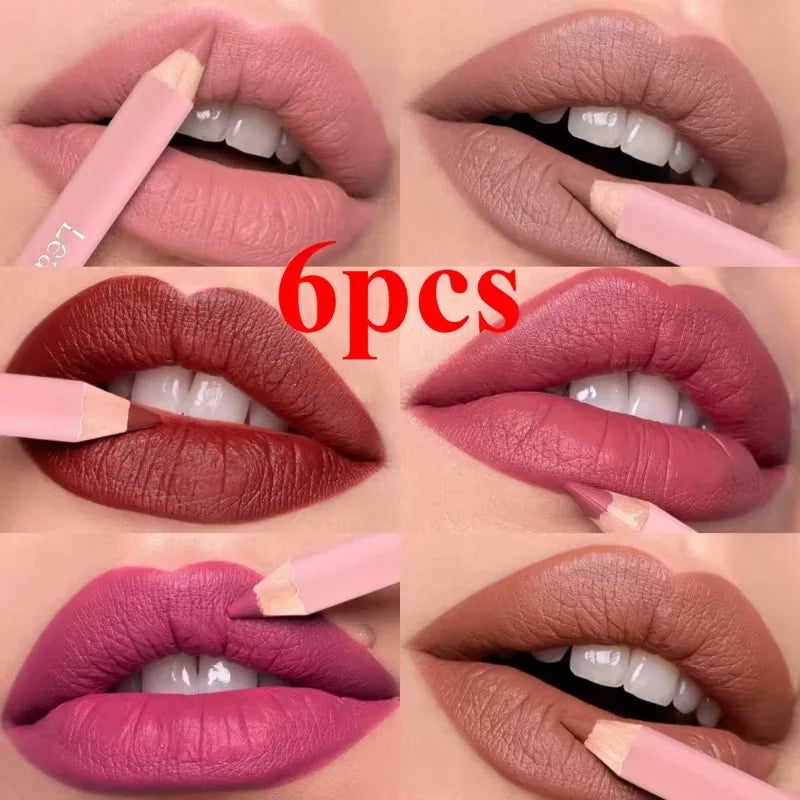 12New Color Matte Lipliner Pencil Waterproof Plumping Stain Lipstick Natural Nude Pink Lip Liner Pro Outline Lips Contour Makeup