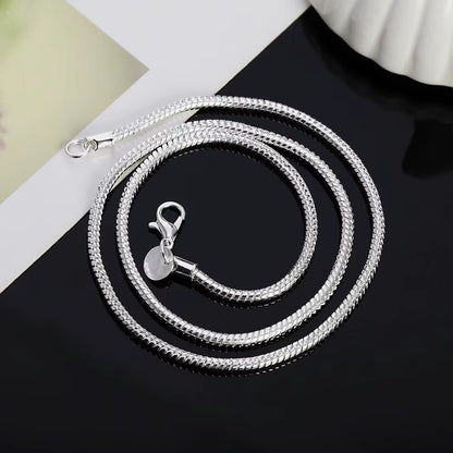 40-75Cm 925 Sterling Silver 1MM/2MM/3MM Solid Snake Chain Necklace for Men Women Fashion Jewelry for Pendant Free Shipping